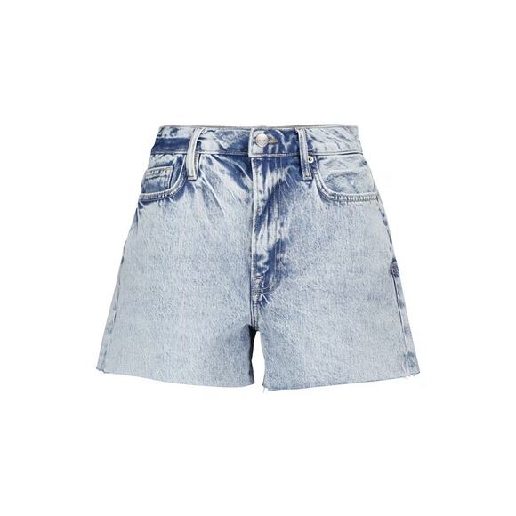 Frame Le Simone Richlake High-Rise Denim Shorts Sz 28" Chic Distressed Summer - Picture 4 of 9